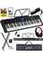 PS-5200BK-HSS Pro Org 61 LED Işıklı Tuş Hassasiyetli Bluetooth Midi Kulaklık Stand Sustain 1