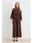 Beril Taşlı Elbise - Kahve 4