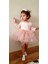 Pembe Kalp Dokulu Kız Çocuk Özel Gün Elbisesi - Mini Model 1