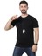 Regular Fit Bisiklet Yaka %100 Pamuk Basic Düz Kısa Kollu Tişört Astronot Baskılı 1