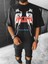 Oversize Baskılı T-Shirt Siyah 3