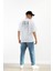 Online Ablk Baskılı Oversize T-Shirt Beyaz 3