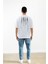 Online Ablk Baskılı Oversize T-Shirt Beyaz 4