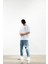 Online Ablk Baskılı Oversize T-Shirt Beyaz 5