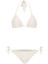 Zigzag Desen Bej Bağlamalı Bikini Takım 1