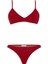 Şerit Dokulu Bordo Pensli Bikini Takım 1