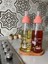 Pembe Ahşap Standlı 3'lü Cam Yağlık ve Sirkelik Seti, 750 ml, Kahverengi 1