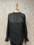 25Y5307 Bluz Saten Yaprak Desenli Kol Lastikli - Vishne - 25Y5307 - Siyah - 2 1