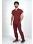 Bordo Premium Flex Likralı Scrubs Doktor Hemşire Üniforma Takım 3