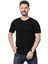 Slim Fit Bisiklet Yaka Siyah Basic Düz Kısa Kollu Tişört 1