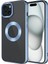 Apple iPhone 15 Plus Kılıf Tek Kamera Çerçeveli Logo Gösteren Tuva Omega Kapak-Sierra Mavi 1