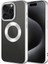 Apple iPhone 15 Pro Max Uyumlu Tek Kamera Çerçeveli Logo Gösteren Tuva Omega Kapak-Gümüş 1