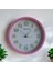 Fosforlu 3D Kabartma Rakam Kız Çocuk Odası Mini Küçük Duvar Saati Çap 22 cm Pembe 5