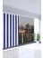 Kalın Düğmeli Kornişli Bağcıklı 1. Sınıf Balkon Perdesi Isı-Işık Geçirmez Mavi-Beyaz 1