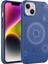 Apple iPhone 14 Plus Kılıf Tuva Wireless Şarj Özellikli Desenli Hot Kapak-Lacivert 1