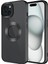 Apple iPhone 15 Plus Uyumlu Tek Kamera Çerçeveli Logo Gösteren Tuva Omega Kapak-Siyah 1