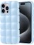 Apple iPhone 15 Pro Max Kılıf Parlak Esnek Silikon Tuva Dom Dom Kapak-Mavi 1