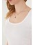 Kadın 2'li Adet Kısa Kollu Fitilli U Yaka Pamuklu Örme Kaşkorse T-Shirt Bluz 5