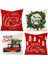 Yılbaşı Desenli 4'lü Yastık Kırlent Kılıfı Noel (Merry Christmas) 1
