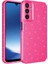 Galaxy A15 Kılıf Kamera Korumalı Simli Lüks Uzrm Koton Kapak-Pembe Koyu 1
