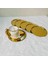 Lüx 16 cm Paslanmaz Çelik 6'lı Gold Pasta Tabağı 1