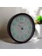 Fosforlu 3D Kabartma Rakam Mini Küçük Saat Duvar Saati Çap 22 cm Siyah 4