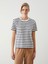 Lcw Vision Bisiklet Yaka Çizgili Kadın Tişört (S5) 1