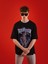 Baskılı Kısa Kollu Oversize T-Shirt Siyah 1