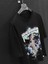 Baskılı Kısa Kollu Oversize T-Shirt Siyah 3