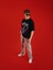 Baskılı Kısa Kollu Oversize T-Shirt Siyah 4