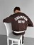 Erkek Yazlık Oversize 'champion Boys' Baskılı T-Shirt Kahverengi 2
