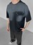 Erkek Yazlık Bisiklet Yaka Oversize Çift Katman Cepli T-Shirt Siyah 1