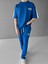 Erkek Yazlık Oversize 'champion Boys' Baskılı T-Shirt Mavi 3