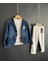 Erkek Çocuk Denim Blazer Ceket ve Keten Pantolon Takım (3 Parça) 1