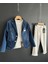 Erkek Çocuk Denim Blazer Ceket ve Keten Pantolon Takım (3 Parça) 2
