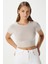 Kadın Deal Lux Touch Yumuşak Doku Crop Bej Bluz 1