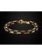Çelik Bileklik Kral Zincir Model 0.5 mm 22 cm Bizans Bağlantı Altın Sarısı (Gold) Siyah (Black) 1