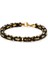 Çelik Bileklik Kral Zincir Model 0.5 mm 22 cm Bizans Bağlantı Altın Sarısı (Gold) Siyah (Black) 2