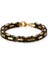 Çelik Bileklik Kral Zincir Model 0.5 mm 22 cm Bizans Bağlantı Altın Sarısı (Gold) Siyah (Black) 4