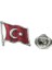 Gümüş Renk Dalğalı Türk Bayrağı Metal Yaka Rozeti 1 Paket 12LI 2
