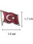 Gümüş Renk Dalğalı Türk Bayrağı Metal Yaka Rozeti 1 Paket 12LI 3