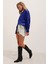 3985 Oversize Saten Gömlek - Saks 2