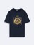 Erkek Basıc Baskılı Sıfır Yaka Loose Lacivert T-shırt 1