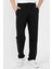 Pamuklu Slim Fit Bağcıklı Erkek Siyah Eşofman Altı Cepli Spor Pantolon 2