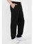 Pamuklu Slim Fit Bağcıklı Erkek Siyah Eşofman Altı Cepli Spor Pantolon 3