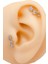 Cerrahi Çelik Piercing Dalında Yasemin Figürlü Kıkırdak Helix Tragus Piercing (1 Adet) 1