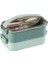 Lunchbox Çelik Beslenme Kabı 2 Kat 1200 ml Yemek Kabı Yeşil 1