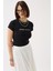 Baskılı Likralı Crop T-Shirt 3