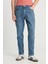 %100 Pamuk Frank Relaxed Fit Geniş Kesim Indigo Jean Denim Erkek Pantolon FRNK00013381 3