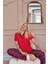 Kırmızı Tartan Exclusive Önden Düğmeli Kadın Pijama Takımı 3